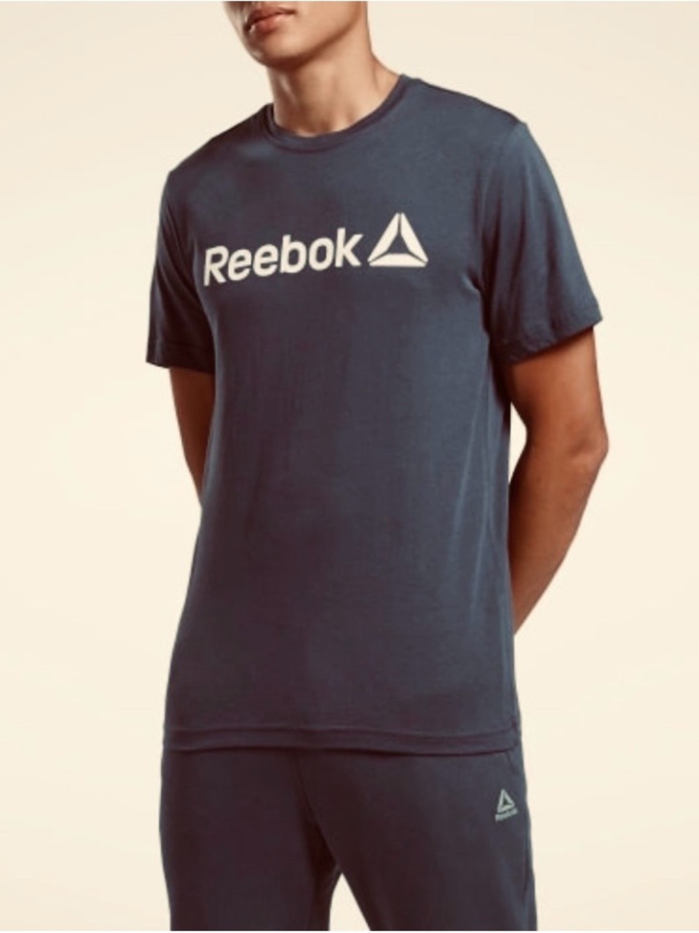 Reebok Logo T-Shirt Midnight Blue 100% Cotton Size XL